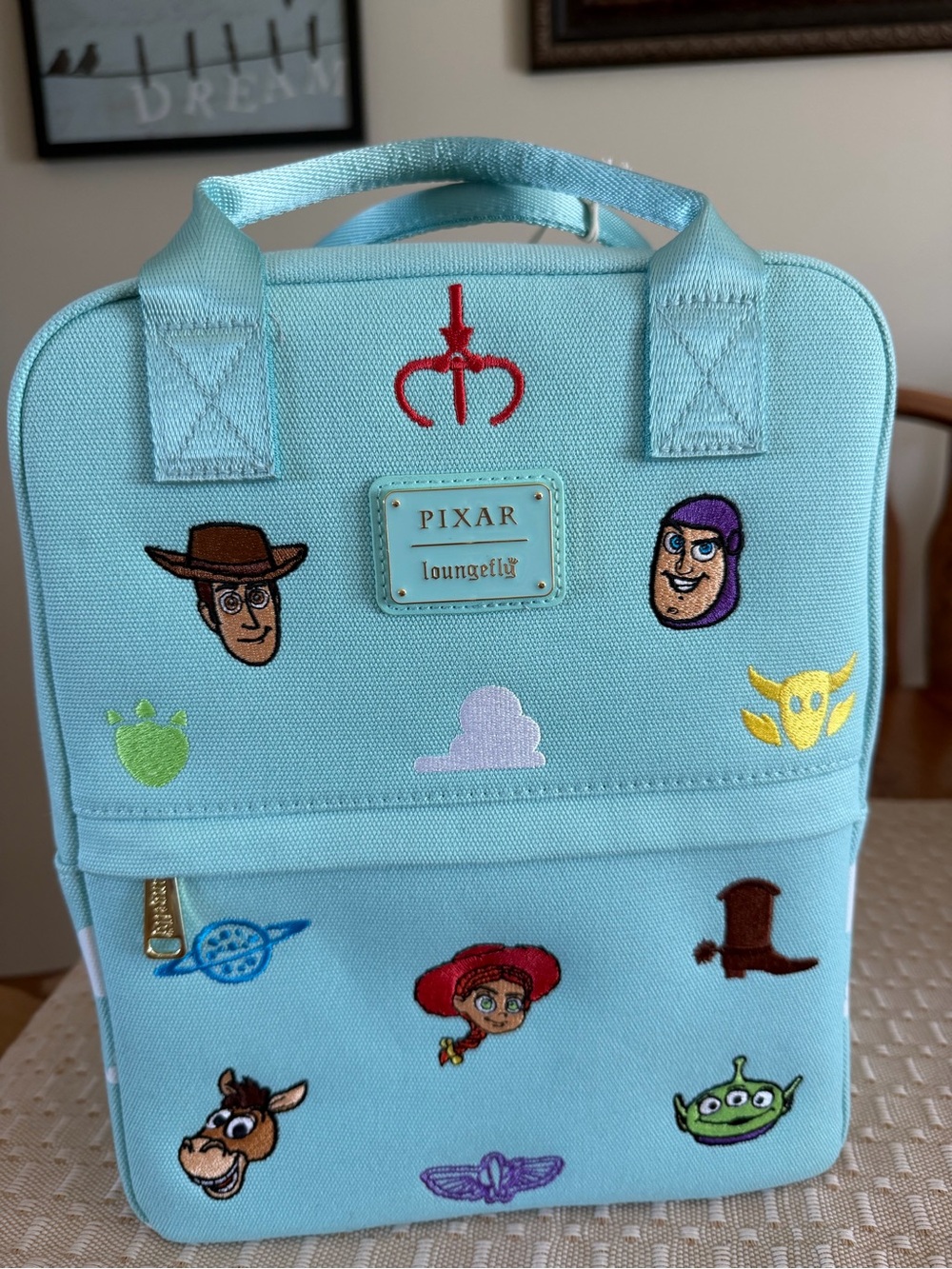 Loungefly Light Blue Pixar Embroidered Kids Lunch Bag
